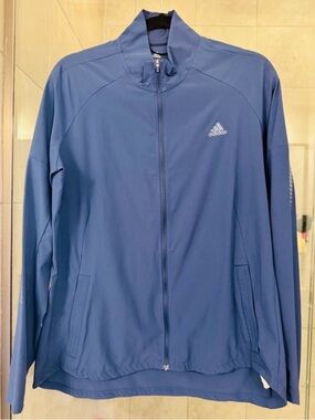 adidas Blue Full-Zip Lightweight Track Jacket